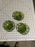 Country Lot Of 3 Sunflower Shaped Retro Avocado Green Bowl B255 Sunflower
