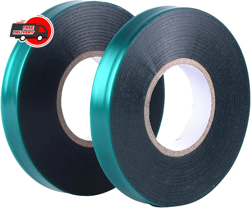 2 Rolls Stretch Tie Tape Garden Tie Green Thick Plant Ribbon for Indoor Outdoor Garden Plants