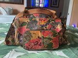Patricia Nash Benvenuto Hydrangea Floral  Leather Tote, Dr Bag with Wallet Hydrangea