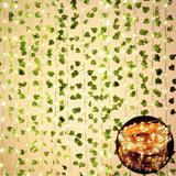 12 Pack Fake Vines for Room Decor with 100 LED String Light Artificial Ivy Garla Green Plant