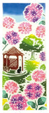 Chusen-dyed Tenugui (Hydrangea Garden) Summer Pattern [TE-503] WAFUKA Hydrangea