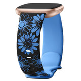 Flower Engraved Srtap with Fitbit Versa 4 Bands for Woman , Fancy Cute Floral... Sunflower