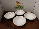 Martha Stewart Hydrangea Soup Cereal Bowls Dainty Pink Flowers MSE 6 3/4" 4 Pcs Hydrangea