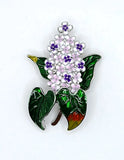 Lilac Hyacinth Hydrangea Flower Enamel Fashion Brooch Pin Brand New FREE P&P Hydrangea