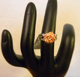Silver-Tone ~ Pink Carnation ~ Ring Size 4.5 - #55 Unmarked Carnation