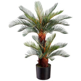 Green Palm Tree 32" High Faux Plant in Plastic Pot Green Plant