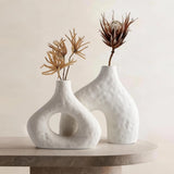 Ceramic Vase Set of 2, 7.6" Decorative Pampas Vase for Home Decor, Modern Pampas Grass
