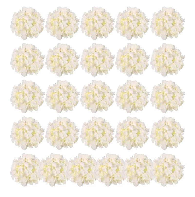 50 Set Silk Hydrangea Flowers White Artificial Flowers for Wedding Hydrangea