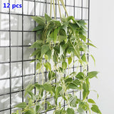 12PCS Artificial Clematis Leaf Hanging Plants Simulation Vine Fake Flowers Green Plant