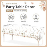 Lopeastar 3Pcs Boho Baby Shower Decorations Tablecloths, Bohemian Pampas Grass Pampas Grass
