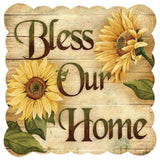 BLESS OUR HOME SUNFLOWERS 16" HEAVY DUTY USA MADE METAL FLORAL HOME DECOR SIGN Sunflower