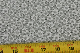 By 1/2 Yd, Vintage, Green & White Calico Quilt Cotton, P348 Flowering Plants