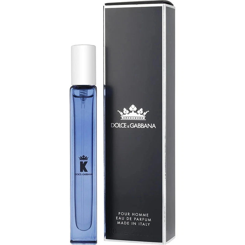 Men's Dolce & Gabbana King EDP roller bottle with blue liquid and black gift box