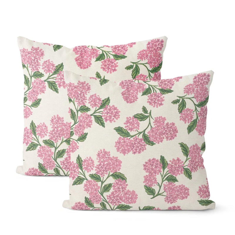 DAFENA Preppy Pink Spring Pillow 20" x (Pack of 2), Hydrangea Hydrangea
