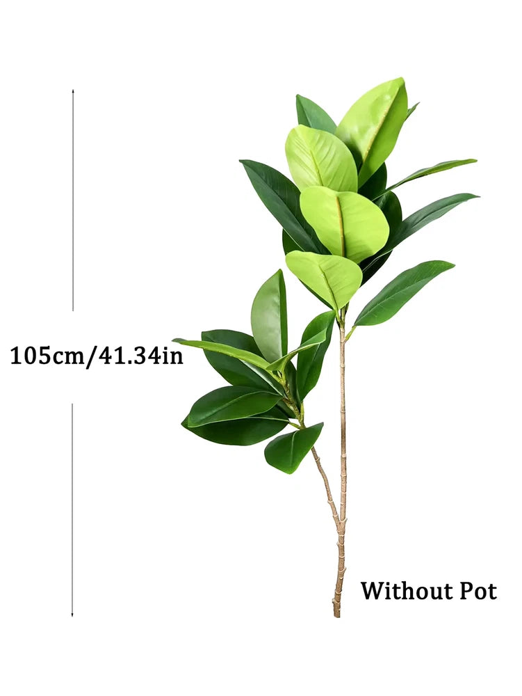 74-140Cm Large Artificial Ficus Tree Tropical Fig Tree Plants Real Touch Green M Green Plant