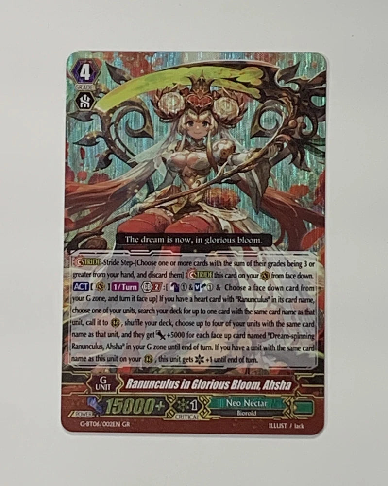 Ranunculus in Glorious Bloom, Ahsha - G-BT06/002EN Cardfight!! Vanguard Ranunculus