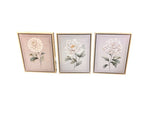 Vintage Set Of 3 Canvas Paintings White Hydrangeas 8 X 10Ó Textured Art Hydrangea