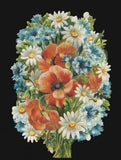 German Embossed Scrap Die Cut - Large Bouquet Of Spring Flowers   BK5090 Bouquet