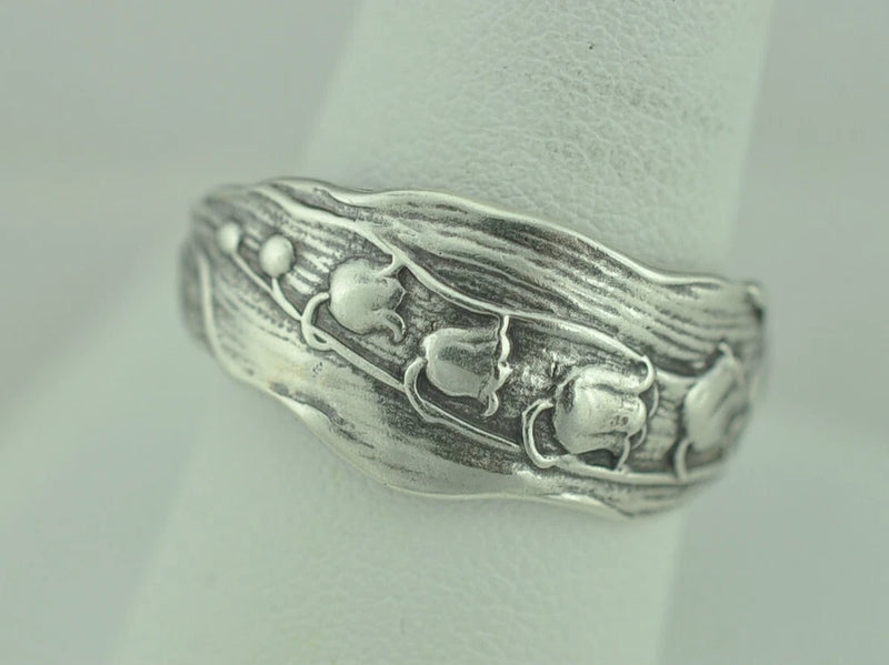 Dainty 925 Sterling Silver Small Lily Of The Valley Flower Floral Soon Ring Lily