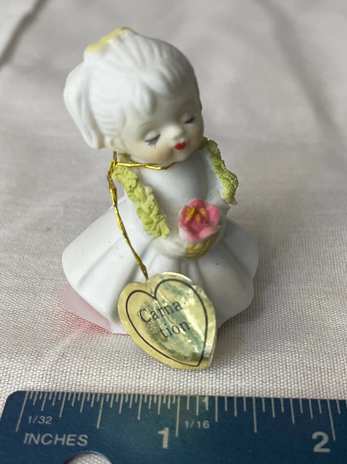 Vintage Napco Mini Birthday Girl January ÒCarnationÓ Flower Carnation