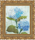 Ribbon Embroidery Kit For Beginner Flower Design Home Wall Decor Hydrangea-Blue Hydrangea