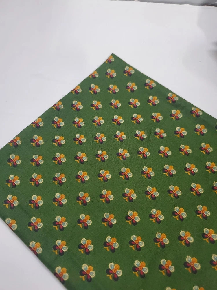 Jo Morton Fabric Floral Poison Green Reproduction Andover Sew Quilt FAT QUARTER Flowering Plants