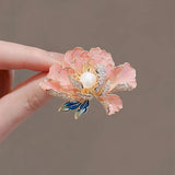 Fashion Vintage Peony Flower Brooch Handmade Elegant for Dress Coat Gift Women Peony