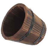 Wooden Barrel Flowerpot Plant Pot 18.5 X 15.0 X 13.5 cm Rustic Garden Planter Garden Plants