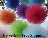 4-PACK TULLE POM POM FLOWER BALLS TULLE POMANDER HANGING DECORATION Roses