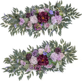 Lavender Eucalyptus & Rose Garland Set for Wedding & Home Decor - 2 PCS Hydrangea