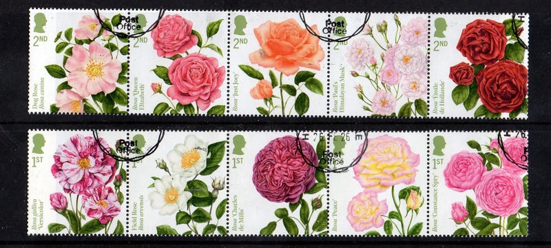 xx-GB 2026 - ROSES 2 STRIPS OF 5-VFU Roses