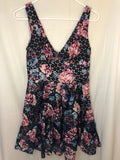 Betsey Johnson Dress black pink Floral Sz 6 Hydrangea garden Party Hydrangea