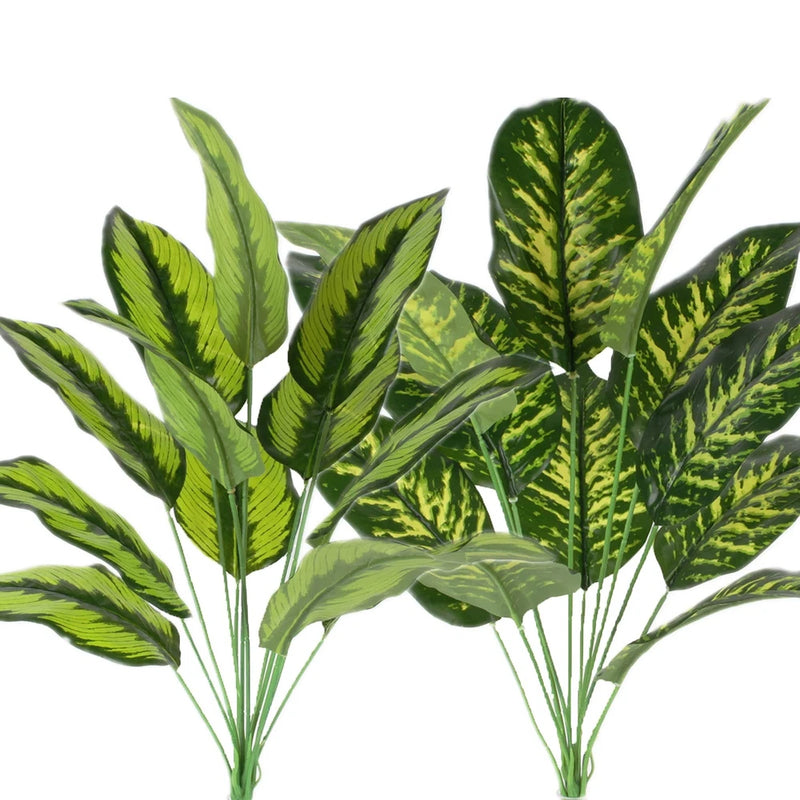 Artificial Plants Palm Fake Leaves 25inch Indoor for Home Office Decor 2Pcs Green Plant