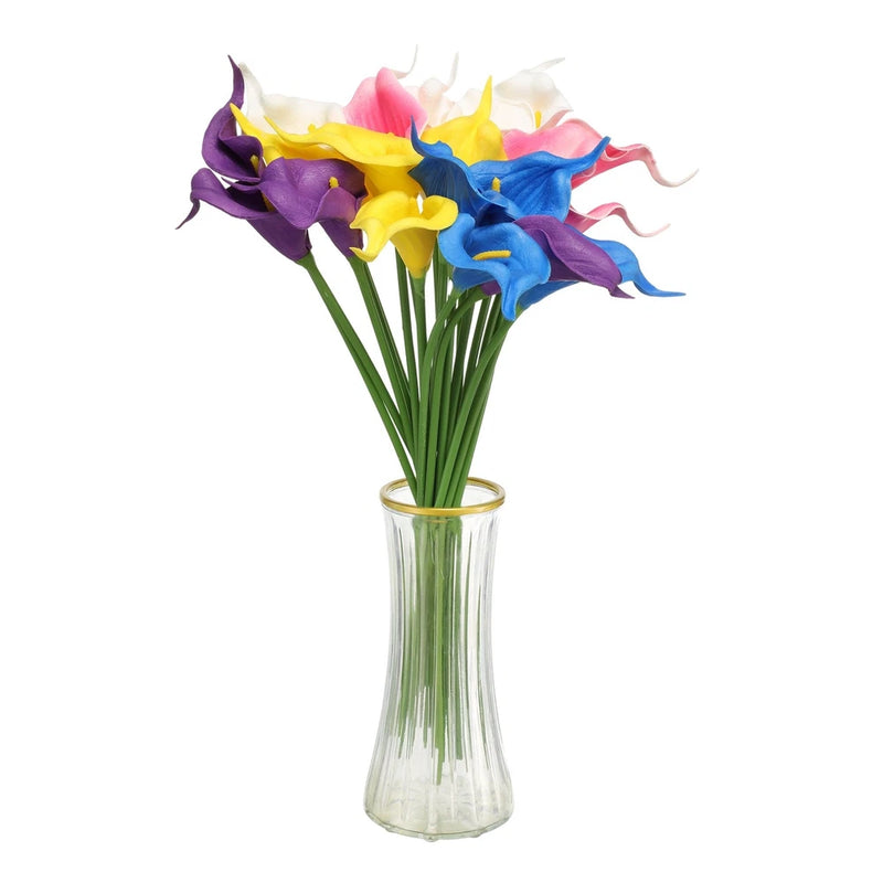 20pcs Artificial Calla Lily Fake Silk Flowers for Home Decor, Multicolor Lily