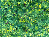Cotton Quilt Fabric Batik Leaves Green by 1/2 Yard Flowering Plants