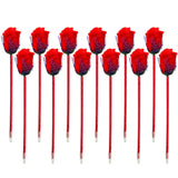 Wrapables _Rose Flower Ballpoint Pens, for Office, Valentine's (Set of 12) Roses