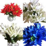 5x 7 Heads Artificial Flower Lily Bunch Wedding Bouquet Home Party Garden Decor Lily