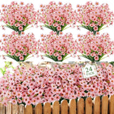 24 Bundles Artificial Flowers for Outdoors Fake Flowers UV Resistant Faux Pla... Green Plant