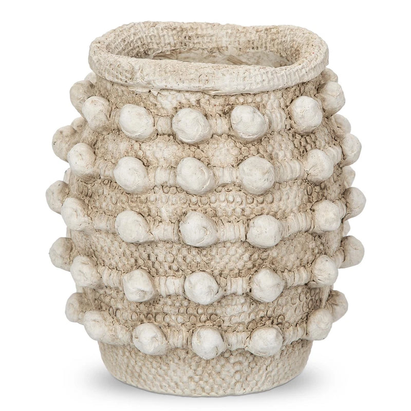 Rustic Farmhouse Vase, Boho Beige Vase for Pampas Grass Small Textured Knotte... Pampas Grass