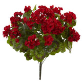 Nearly Natural Geranium Artificial Bush, UV Resistant, Set of 3 (Indoor/Outdoor) Green Plant