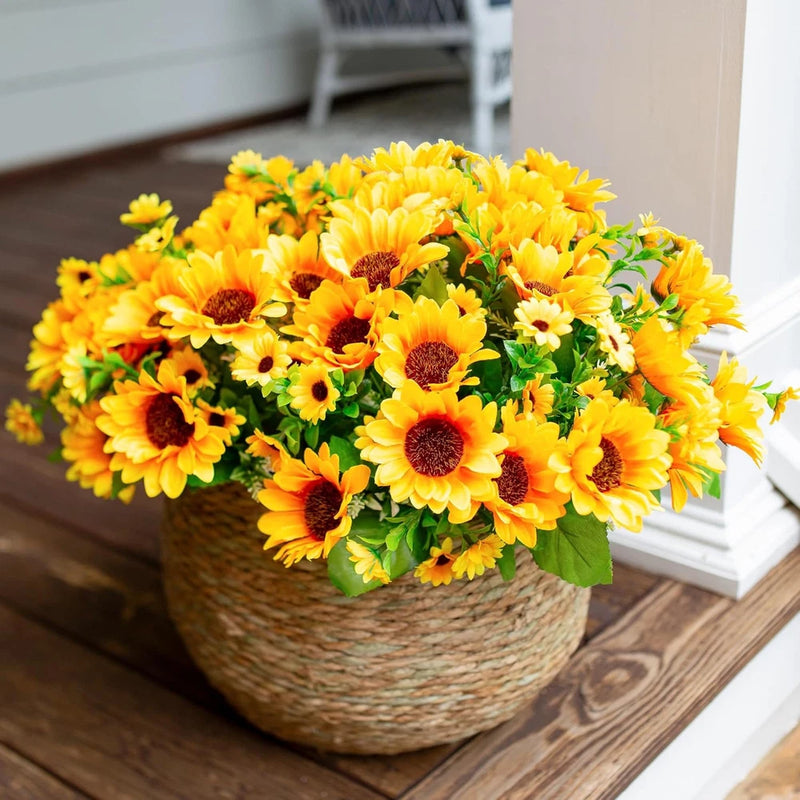 Sunflowers Artificial Flowers, 10 Bunches Fake Sunflower, Sunflower