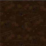 Henry Glass Blessings of Home Floral Brown Cotton Fabric By The Yard Flowering Plants