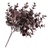 Set of 4 Brown Green Vinyl Artificial Eucalyptus 9-1/2" Picks Green Plant