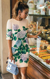 Dolce & Gabbana Shift Lined Cady Floral Hydrangea Designer Dress IT38 Hydrangea