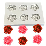 6-Hole Rose Peony Silicone Mold Handmade Mini Flower Shaped Candy Chocolate Cake Peony