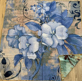 70% Cashmere 30% Silk Bandana 53'' Wrap blueÊflower Print Double Face Scarf new Sunflower