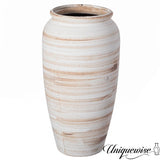 Uniquewise Ceramic Stripe Vase Vintage Boho Decorative Piece for Pampas Grass Pampas Grass
