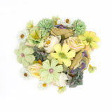 Green Faux Flowers Head Fabric Flower, 24pcs Artificial Flowers Bulk for Craf... Hydrangea