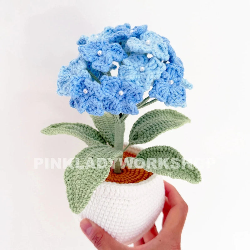 Handmade Crochet Hydrangea Plant: Crochet Flower Home Decor Hydrangea