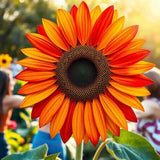 20 Hybrid Orange Sunflower Seeds. Colorful. Beautiful Vibrant Color . Sunflower